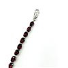 Image 4 : Sterling Silver Natural Garnet (17ct) 8.5-7.75" Long Bracelet, W/A $775.00.