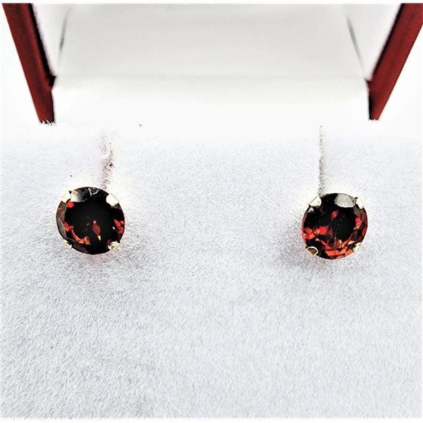 10KT Yellow Gold Natural Garnet (3.10ct) Earrings, Retail $450.00.