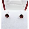 Image 2 : 10KT Yellow Gold Natural Garnet (3.10ct) Earrings, Retail $450.00.