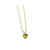 Image 1 : 10KT Yellow Gold Natural Peridot (0.65ct) Heart Shape Pendant with Gold Plated Sterling Silver Chain