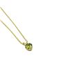 Image 2 : 10KT Yellow Gold Natural Peridot (0.65ct) Heart Shape Pendant with Gold Plated Sterling Silver Chain