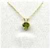 Image 5 : 10KT Yellow Gold Natural Peridot (0.65ct) Heart Shape Pendant with Gold Plated Sterling Silver Chain