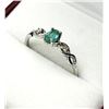 Image 4 : 10KT White Gold Natural Emerald (0.30ct) with Natural Diamond (0.03ct) Ring, Size 6.25, W/A $1170.00