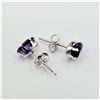 Image 3 : 10KT White Gold Natural Amethyst (1.16ct) Earrings, Retail $300.00.