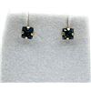 Image 2 : 10KT Yellow Gold Natural Blue Topaz Earrings, Retail $300.00.