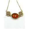 Image 1 : Gold Plated Sterling Silver Natural Carnelian (5.05ct) Bracelet, Retail $550.00.