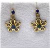 Image 1 : 10KT Yellow Gold Natural Blue Sapphire Dangling Earrings, Retail $400.00. Sapphire is the birthstone