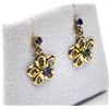 Image 2 : 10KT Yellow Gold Natural Blue Sapphire Dangling Earrings, Retail $400.00. Sapphire is the birthstone