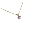 Image 1 : 10KT Yellow Gold Pink CZ Star Shape Pendant with Gold Plated Sterling Silver Chain, Retail $350.00.