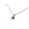 Image 2 : 10KT Yellow Gold Pink CZ Star Shape Pendant with Gold Plated Sterling Silver Chain, Retail $350.00.