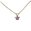 Image 3 : 10KT Yellow Gold Pink CZ Star Shape Pendant with Gold Plated Sterling Silver Chain, Retail $350.00.