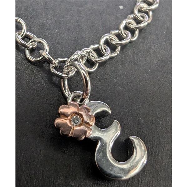 $70, SILVER(3.28g),  GENUINE DIAMOND (0.015ct) KID BRACELET, retail value $70