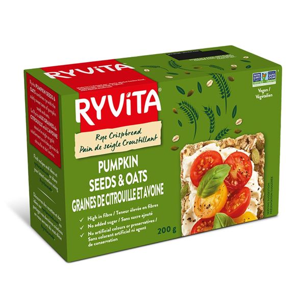 Ryvita Pumpkin Seeds & Oats Rye Crispbread 10 x 200g Packs
