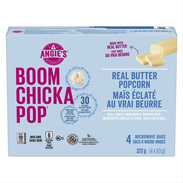 Angie’s Boom Chicka Pop Real Butter Popcorn, 6 x 372g