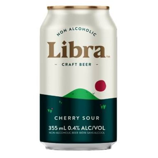 Libra Non-Alcoholic Craft Beer Cherry Sour – 12 x 355 mL 0.4 Percent Alc/Vol