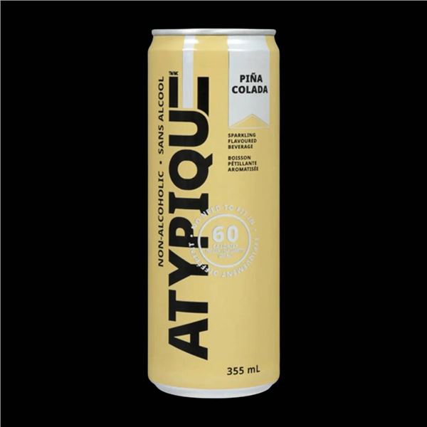 Atypique Non-Alcoholic Sparkling Flavored Beverage – Pina Colada, 12 x 355 mL