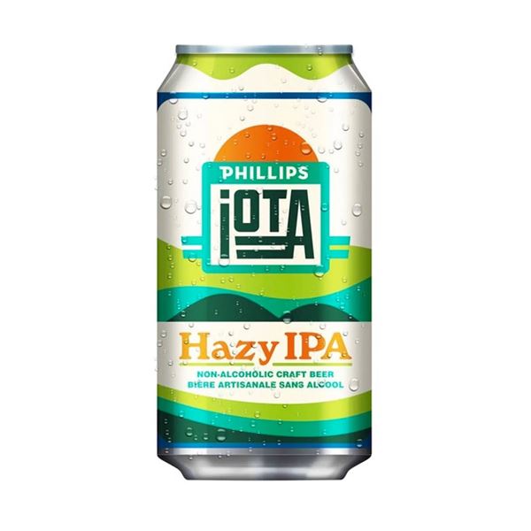 Phillips Brewing Co. IOTA Non-Alcoholic Hazy IPA Beer, 4 x 355 mL Cans