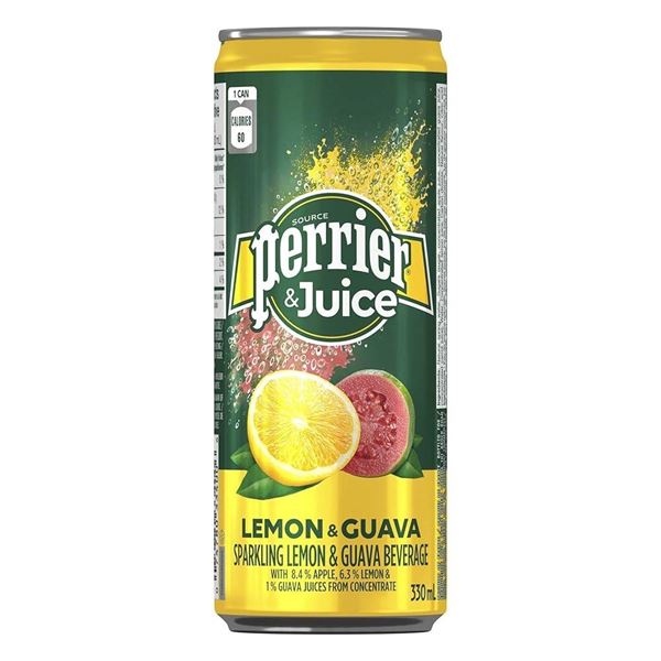 Perrier and Juice Sparkling Lemon and Guava Beverage 24x330ml