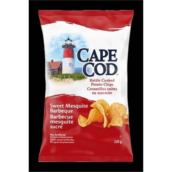 Cape Cod Sweet Mesquite Barbeque Kettle Cooked Potato Chips 12 x 220g