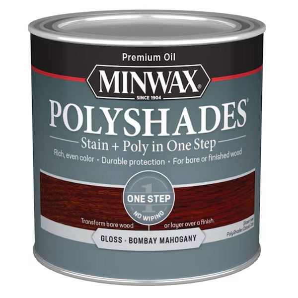 Minwax Polyshades Bombay Mahogany Stain and Polyurethane in One Step, 4 x 236 mL