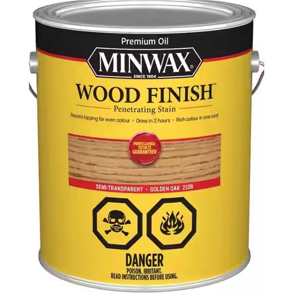 Minwax Wood Finish Penetrating Stain, 4 x 946mL , Golden Oak 210B