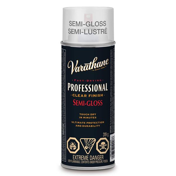 Rust-Oleum Varathane Professional Clear Finish Semi-Gloss Aerosol, 6 x 319 g