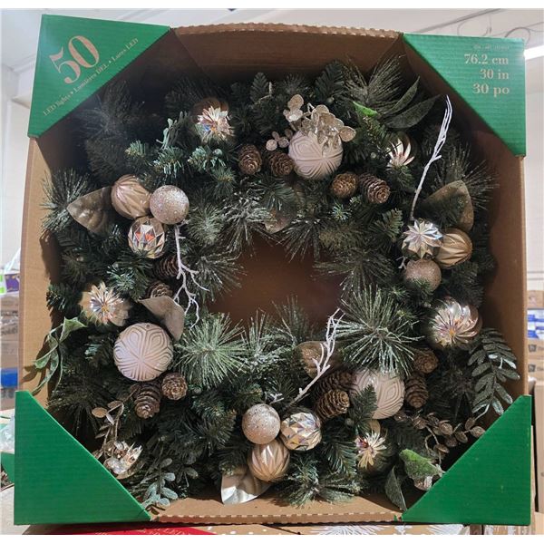 Green Decorative 30-Inch Artificial Holiday Wreath