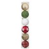 Image 1 : Lot of 4 – 6 Shatter-Resistant Ornaments in Red, Green, White, and Gold