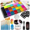 Image 1 : UNIFULL 26 Colors Professional Face Body Paint Kit, Oil Face & Body Paint Kit
