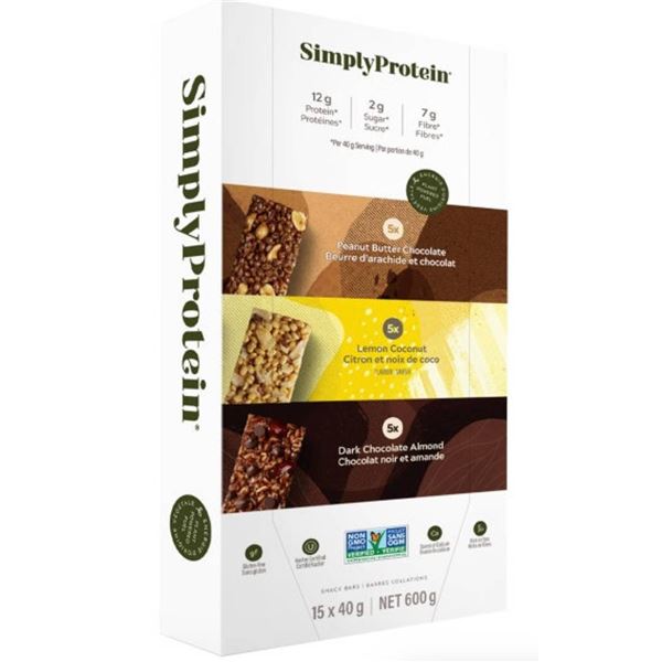 SimplyProtein – Plant Based Protein Bars Variety Pack, 40 g Each