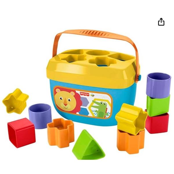 Fisher-Price Sort-and-Spill Bucket with 10 Blocks Toy for Ages 6 Months+