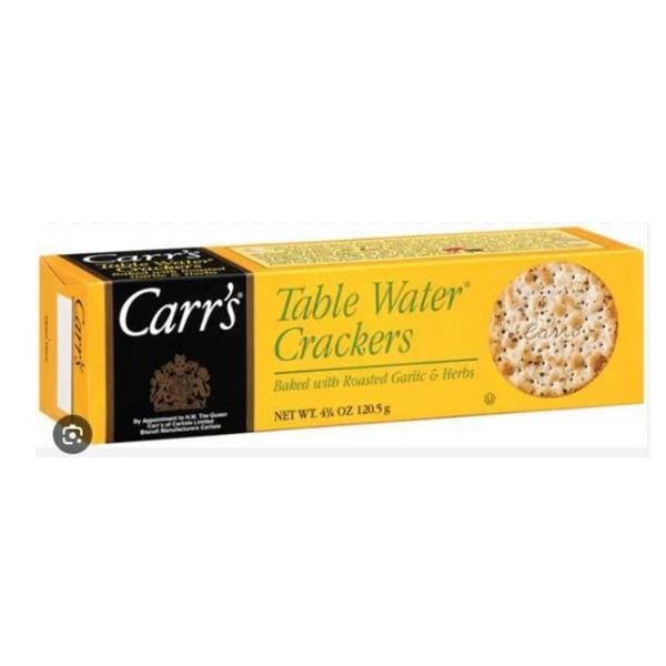 Carr’s Table Water Crackers Roasted Garlic and Herbs 6 x 125g