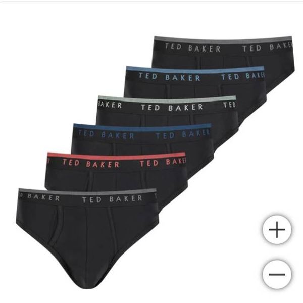 Ted Baker Men’s Briefs – 6 Pack, Cotton Stretch, Size M