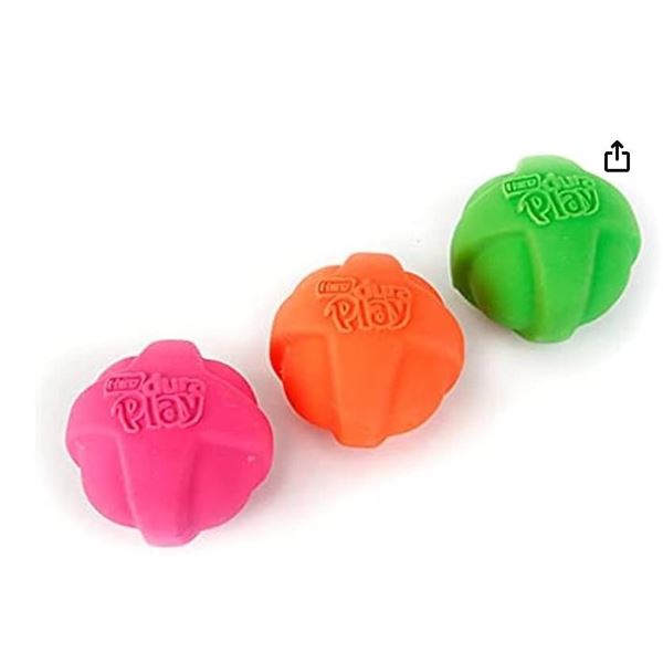 Hartz Dura Play Medium Dog Toy Set with Bacon Scent Lot of 3