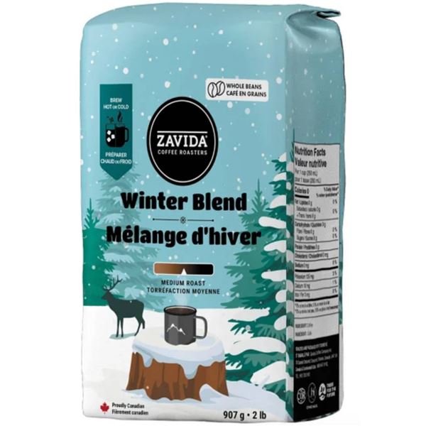 Zavida Coffee Roasters Winter Blend Medium Roast Whole Beans 907g