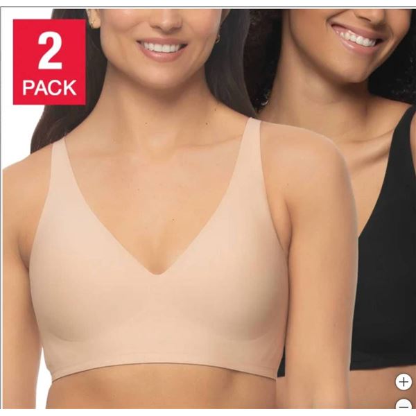 Buffalo David Bitton Wire-Free Bra 2-Pack Size M Blue and Beige