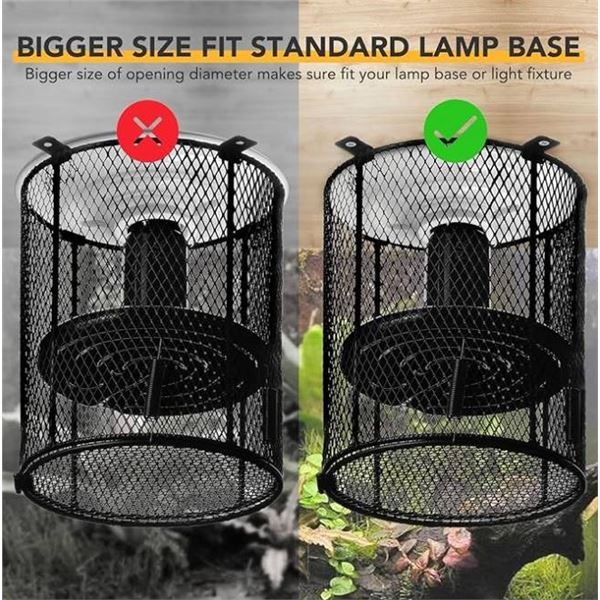 Simple Deluxe Reptile Heat Lamp Cage Heater Guard Anti Scald Mesh Cover Set of 2