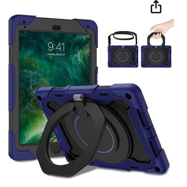ROISKIN Case for iPad 6th/5th Gen and iPad Pro 9.7, Blue/Black