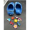 Image 3 : Children’s Blue Clog-Style Shoes With Decorative Charms, Size 28