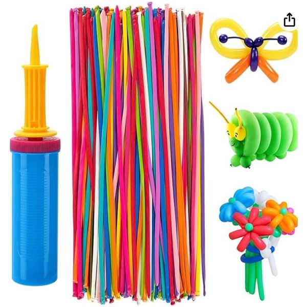 Apipi 100 Pcs Latex Twisting Balloons Kit With Pump