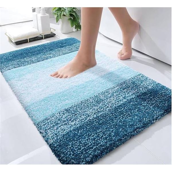OLANLY Luxury Microfiber Bath Mat, Extra Soft and Absorbent Bathroom Mat, Non-Slip Plush Shaggy Bath