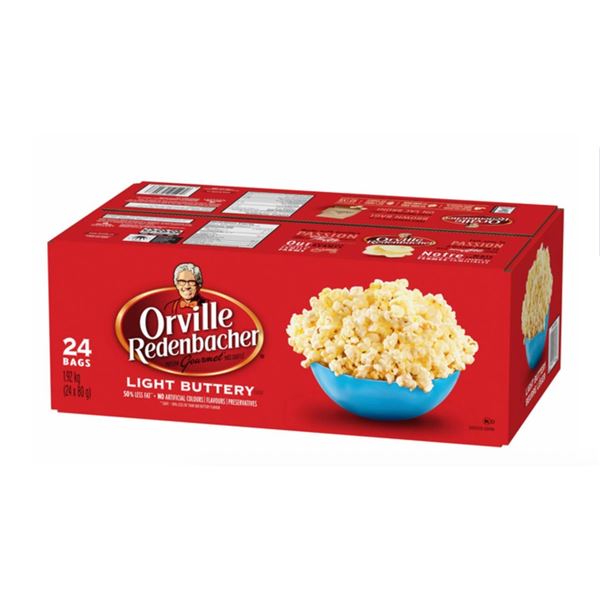 Orville Redenbacher’s Light Buttery Microwave Popcorn, 24 Bags, 1.92 kg