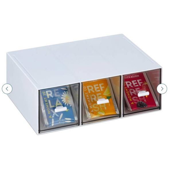 Lot of 2-Piece Modular Plastic Storage Bin Set with 3  Compartments Each