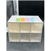 Image 2 : Lot of 2-Piece Modular Plastic Storage Bin Set with 3  Compartments Each