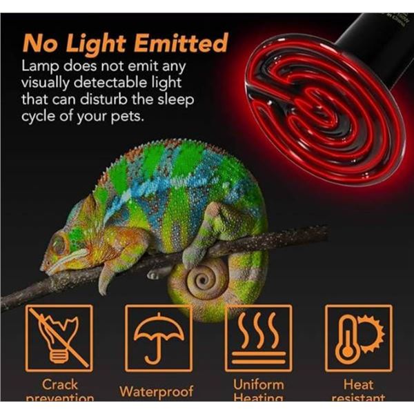 25W 110V E27 Black Ceramic Heat Lamp for Pets