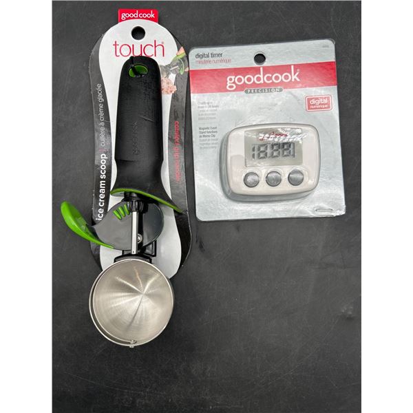 Lot of GoodCook Precision Digital Timer and GoodCook Touch Ice Cream Scoop