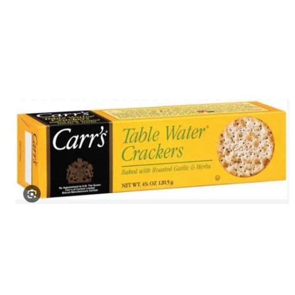Carr’s Table Water Crackers Roasted Garlic and Herbs 6 x 125g