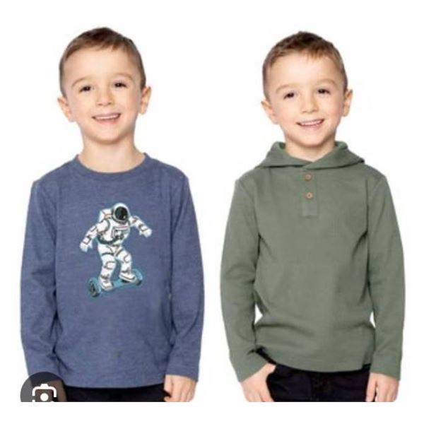 Pekkle Two-Pack Top Set With Hooded Design and Graphic, Size 4
