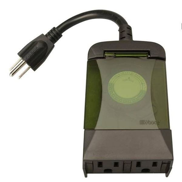 Woods 50011 Outdoor 24-Hour Mechanical Outlet Timer Box