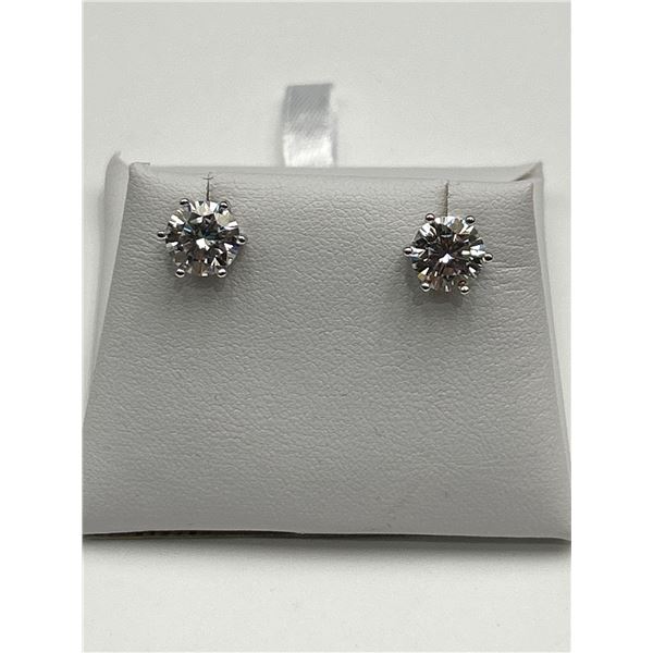 $2020 APPRAISED 4.00 CARAT SOLITAIRE STUD EARRINGS